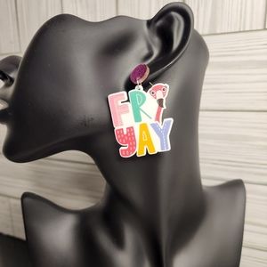 FriYAY Novelty Flamingo Earrings